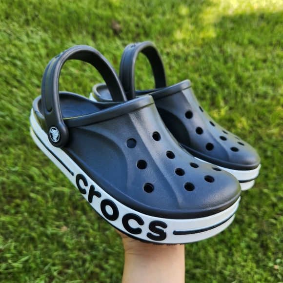 CROCS Shoes - Crocs Women's Classic Black Iconic Bayaband - Crocband Comfort Clogs Size 6